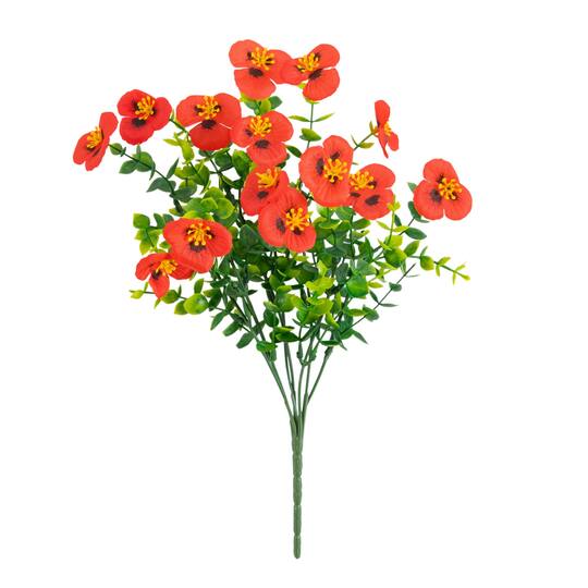 13" UV Resistant Artificial Pansy Bushes